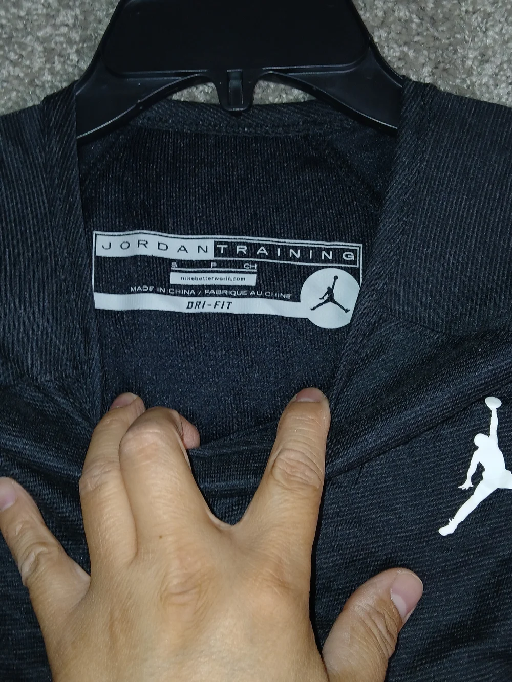 Jordan Training‎ Dri Fit Men's Black/Gray Performance Long Sleeve Shirt - Small